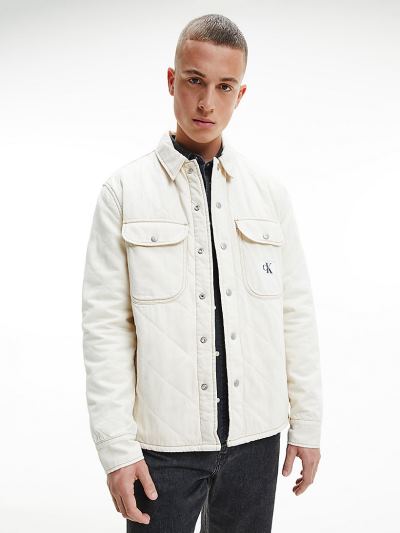 Calvin Klein Ruhák HU290861 | Calvin Klein Padded Denim Férfi Ingdzseki Világos Kék
